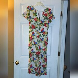 White Floral Jumpsuit Romper Pant Outfit